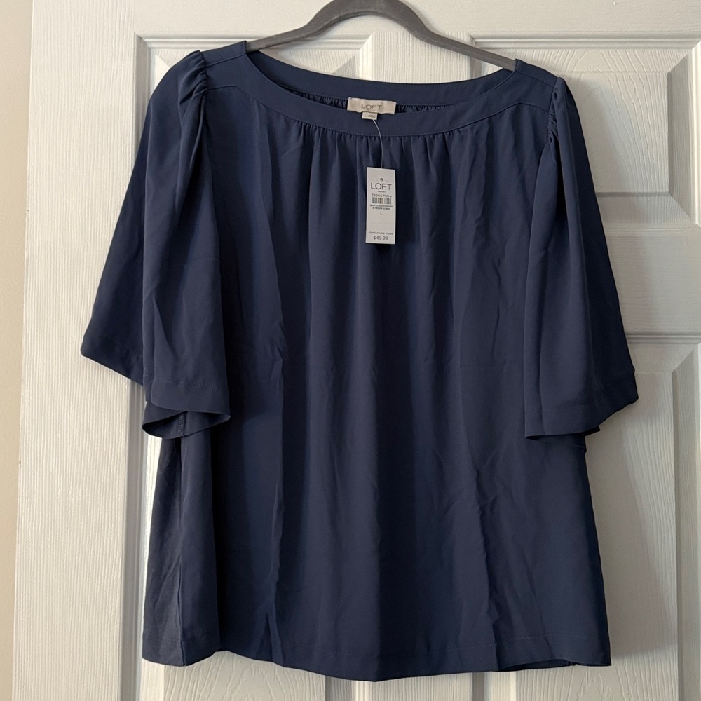 LOFT Steel Blue Blouse